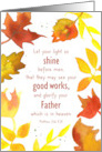 Encouragement Bible Verse Matthew Leaves Spatter Spots card