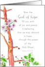 Bible Verse Romans God Of Hope Cherry Blossoms card