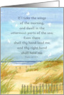 Bible Verse Psalm 139 Ocean Beach Birds Blank card