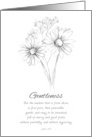 Fruit of the Spirit Gentleness Bible Scripture Daisy card