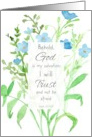 God Is My Salvation Isaiah 12 Bible Scripture Blue Flower card