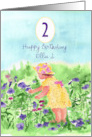 Happy 2nd Birthday Little Girl Garden Custom Name card