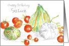 Happy Birthday Vegetables Cherry Tomato Custom card