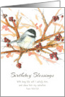 Birthday Blessings Scripture Psalm 91 Chickadee Bird card