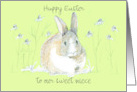 Happy Easter Niece Bunny Rabbit Personalized card