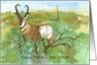 Happy Father’s Day Pronghorn Antelope Custom Name card