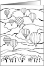 Happy Birthday Coloring Book Card Hot Air Balloon card