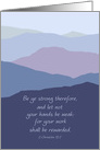 Inspirational Bible Verse 2 Chronicles 15:7 Mountains card