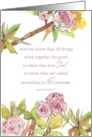 God Loves You Bible Scripture Romans Cherry Blossoms card