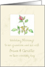 Wedding Blessings Rose Flowers Custom Name card