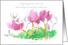 Cyclamen Flowers Psalms Bible Verse Religious Blank card