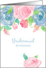 Bridesmaid Invitation Watercolor Roses card