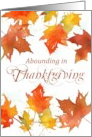 Happy Thanksgiving Scripture Colossians Fall Leaves Spatter card