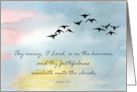 In Sympathy Scripture Psalms Birds Flying Sunset Sky card