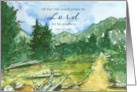 Happy Birthday Scripture Psalm Mountain Hiking Trail card