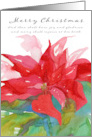 Merry Christmas Luke Bible Scripture Poinsettia Flower card