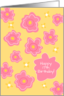 Happy 17th Birthday Pink Yellow Flowers card