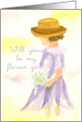 Flower Girl Wedding Invitation Watercolor Art card