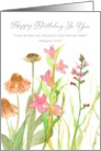 Religious Birthday Bible Scripture Philippians Wildflowers card