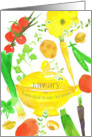 January National Soup Month Vegetables Watercolor card