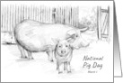 National Pig Day March 1 Barnyard Farm Animal card