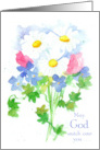 Friendship May God Watch Over You Daisy Spatter Spots card
