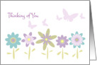 Thinking Of You Flowers Lavender Butterflies card