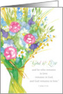 Religious Valentines Day Scripture John 4 16 Bouquet card