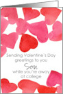 Happy Valentine’s Day Son Away At College Red Hearts card