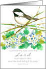 Nun Religious Life Anniversary Psalm 37 Chickadee Bird card