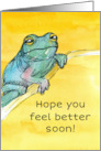 Get Well Soon Frog Branch Yellow Watercolor card