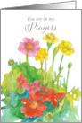 You Are In My Prayers Get Well Soon Zinnia Flowers card