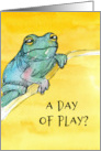 Leap Year Day of Play Frog Branch Yellow card