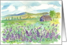 Purple Lupine Summer Season Fields Watercolor Painting card