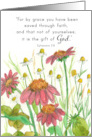 Anniversary Cancer Survivor Scripture Ephesians Flowers card