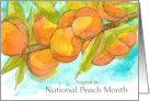 National Peach Month August Fruit Tree Branch card