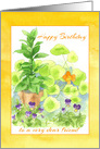 Happy Birthday Friend Herb Garden Orange Nasturtium Flowers card