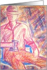 Pastel Drawing Of Man In A Hat card