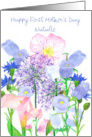 Happy First Mother’s Day Flower Bouquet Custom Name card