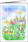 Thinking of You Hello Butterfly Tulip Flowers card