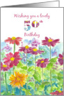 Happy 50th Birthday Red Zinnia Watercolor Flowers card