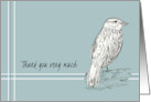 Thank You Business Client Bird Pen and Ink Drawing card