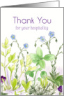 Thank You For Your Hospitality Blue Flax Flowers card