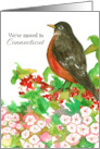 We’ve Moved To Connecticut Announcement Robin Laurel card