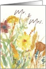 Fall Wedding Congratulations Autumn Flowers Mr. Mrs. card