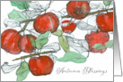 Autumn Blessings Apple Tree Watercolor Fruit Spatter card