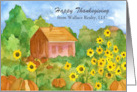 Happy Thanksgiving From Realtor House Sunflowers Pumpkins card