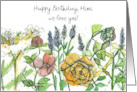 Happy Birthday Mimi Flowers Custom Name Spatter Spots card