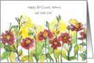 Happy Birthday Nonna Flowers Custom Name Spatter Spots card
