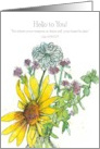 Hello To You Bible Scripture Luke Sunflower Bouquet Spatter card